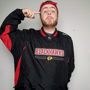 Chicago Blackhawks NHL Windbreaker Black & Red